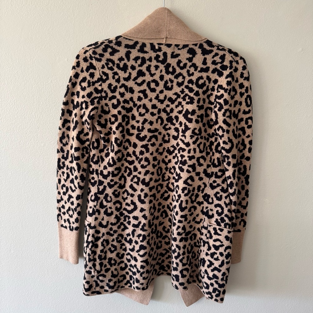 Yet Again leopard print open knit cardigan sweater XSmall - Picture 10 of 14